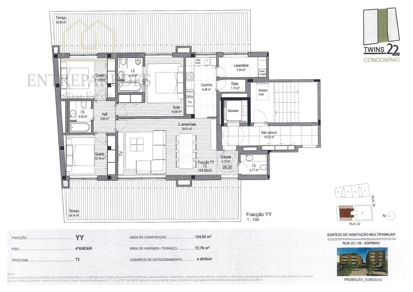 APARTAMENTO T3 NOVO NO CENTRO DE ESPINHO, AVEIRO PARA COMPRAR - PORTUGAL